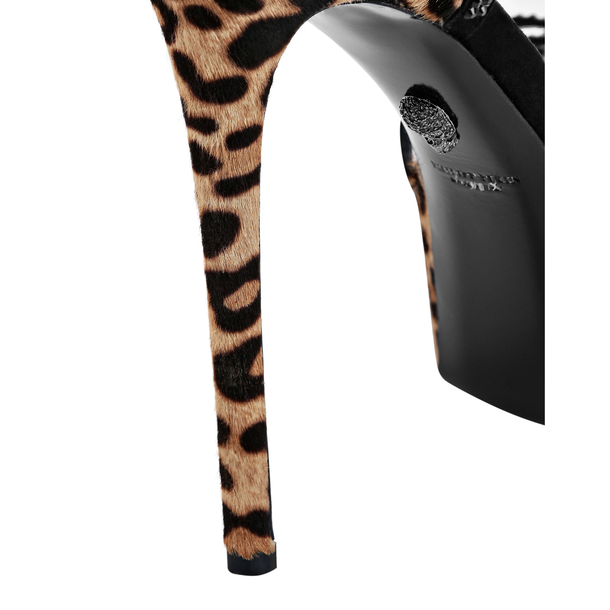 PHILIPP PLEIN Sandali con tacchi alti LEOPARD