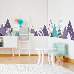 Stickers muraux enfants - Décoration chambre bébé - Autocollant Sticker mural géant enfant montagnes scandinaves GRIHSKA