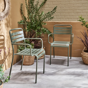 Fauteuil de jardin acier (lot de 2) AMÉLIA