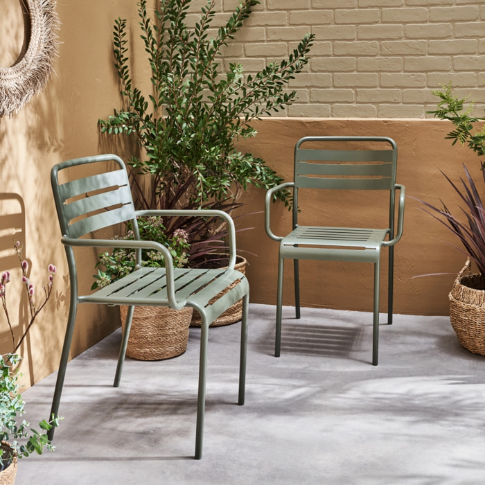 Fauteuil de jardin acier (lot de 2) AMÉLIA