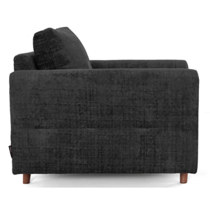 Rune - fauteuil en velours texturé - Gris Anthracite