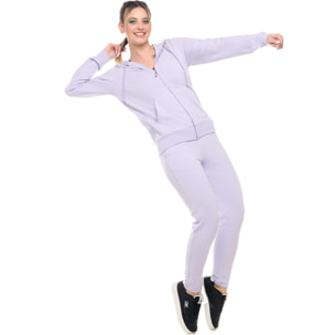 Felpa con cappuccio e zip da donna non felpata Leone Basic