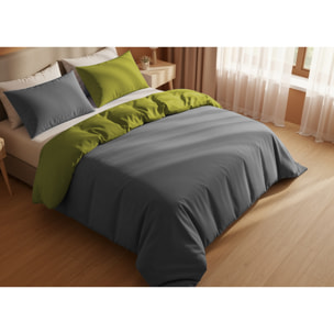 Copripiumino Bicolor Double Face Matrimoniale 100% Cotone Made in Italy