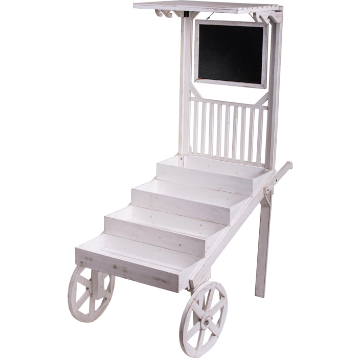 Espositore Con Ruote E Tetto. Altezza 130 Cm - Pezzi 1 - 64X174X118cm - Colore: Bianco - Bianchi Dino - Decori Casa E Complementi
