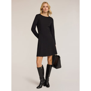 Motivi - Vestido flare en punto milano - Negro
