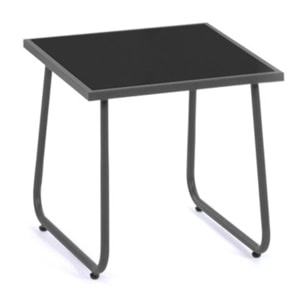 Salon de jardin 2 places en textilène gris