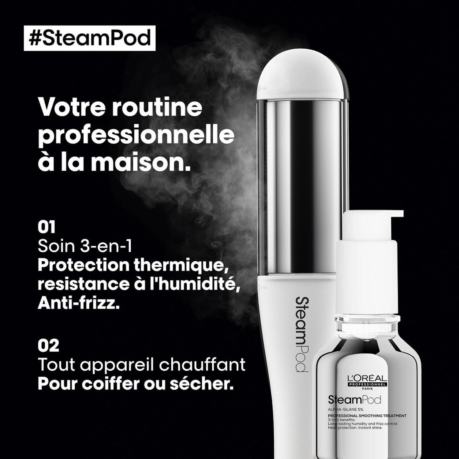 Steampod - Soin Lissant Professionnel Tous Types de Cheveux 50 ml