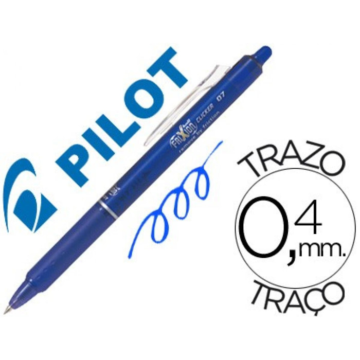 Boligrafo pilot frixion clicker borrable 0,7 mm color azul (Pack de 12 uds.)