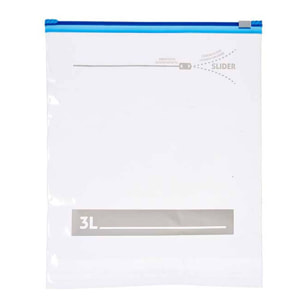 Bolsa multiusos zip deslizador 15uds 3l colección leknes