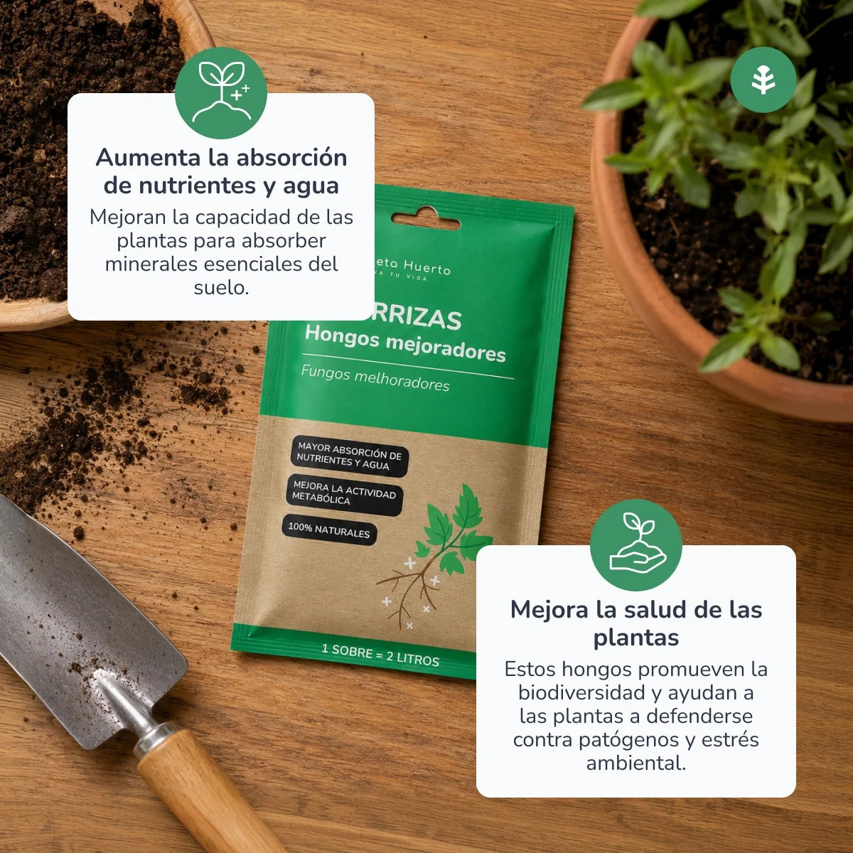 Micorrizas Planeta Huerto Sobre para 2 L