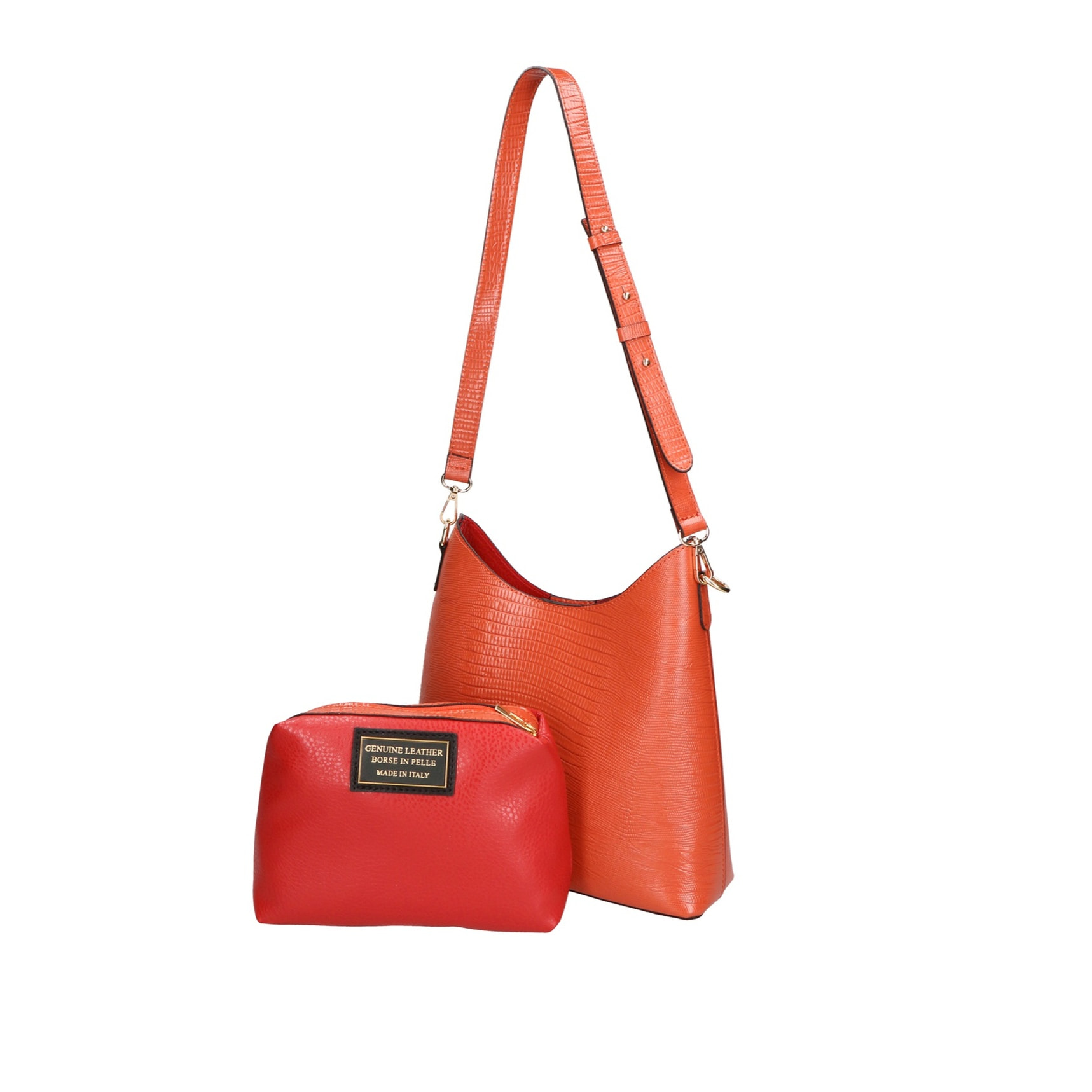 Borsa a spalla da donna - Modello Carmine - Vera pelle - 27.0 x 23.0 x 9.0 cm