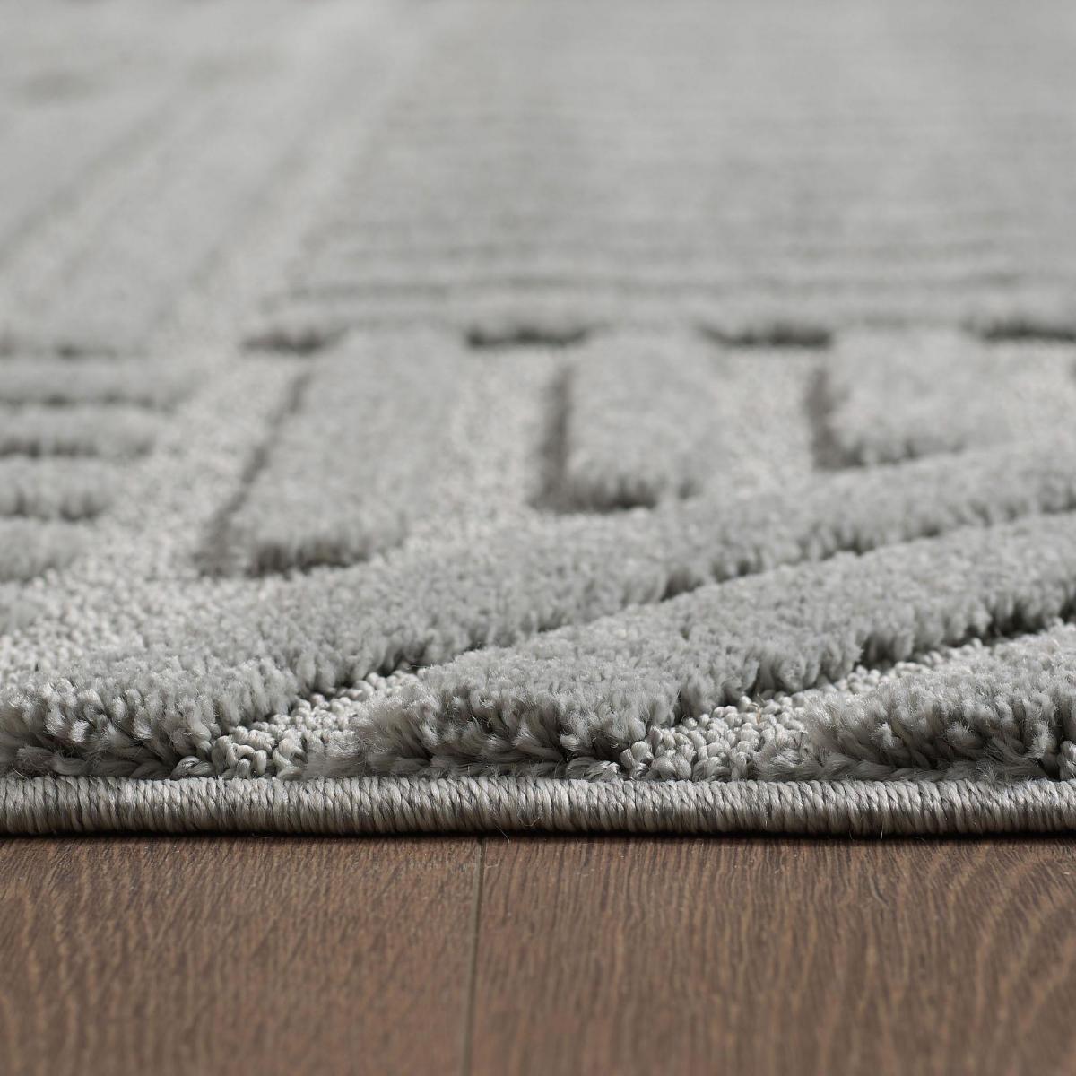 Tapis salon au motif géométrique en relief, moderne et élégant, MANON