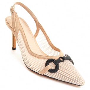 Zapatos de Tacón - Beige - Altura: 6 cm