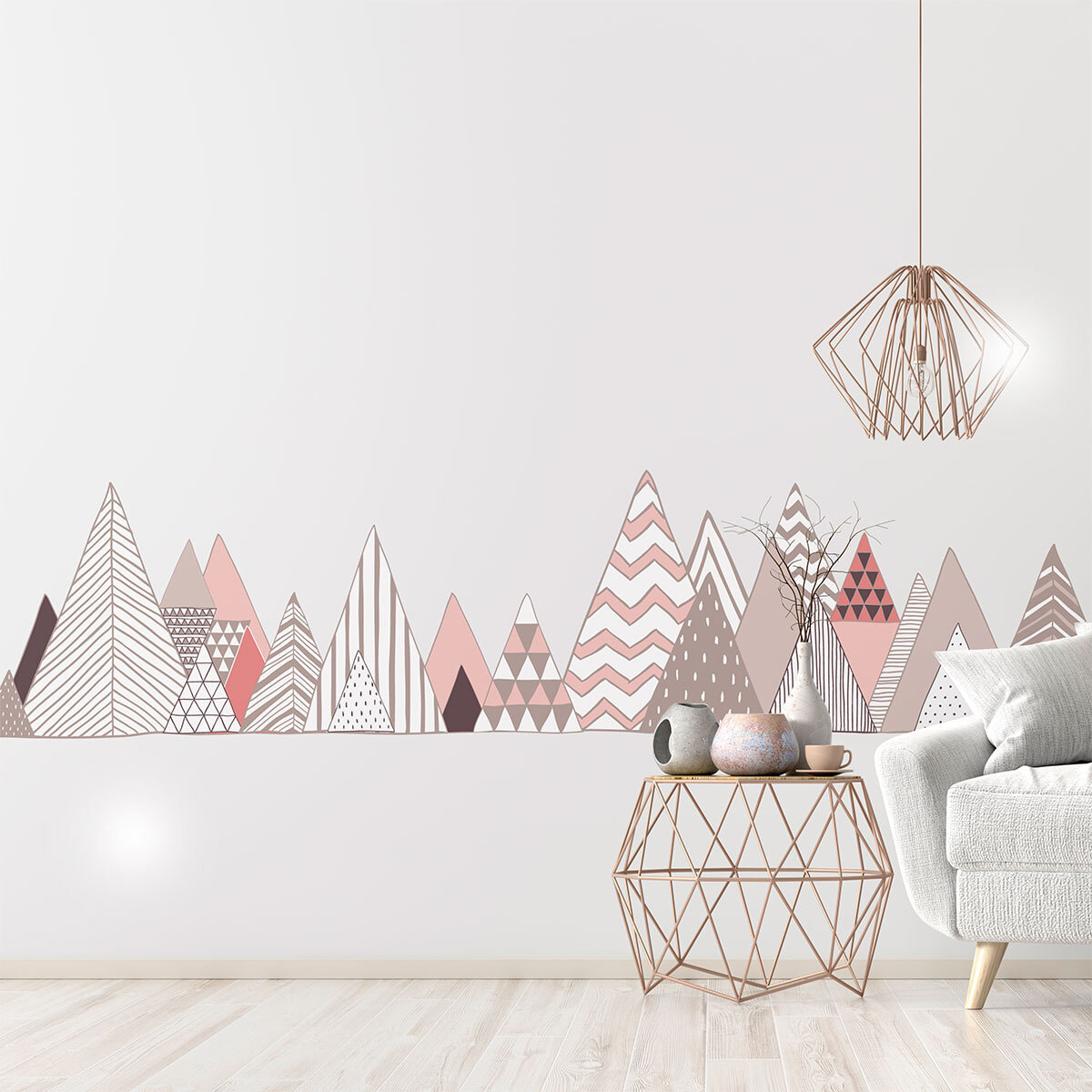 Stickers muraux - Décoration chambre salon - Autocollant Sticker mural géant montagnes scandinaves DIAMANTINA