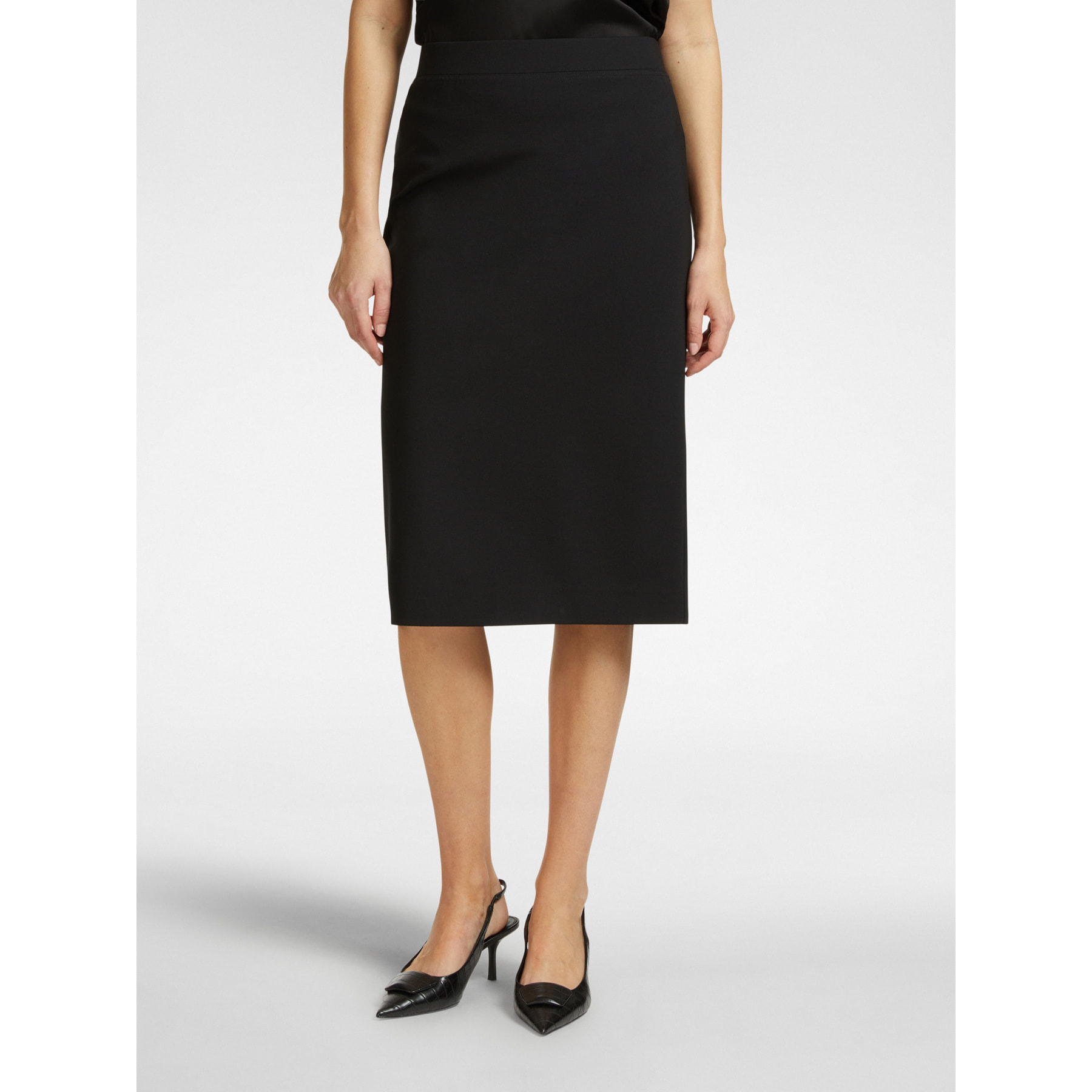 Elena Mirò - Falda recta en punto Milano - Negro