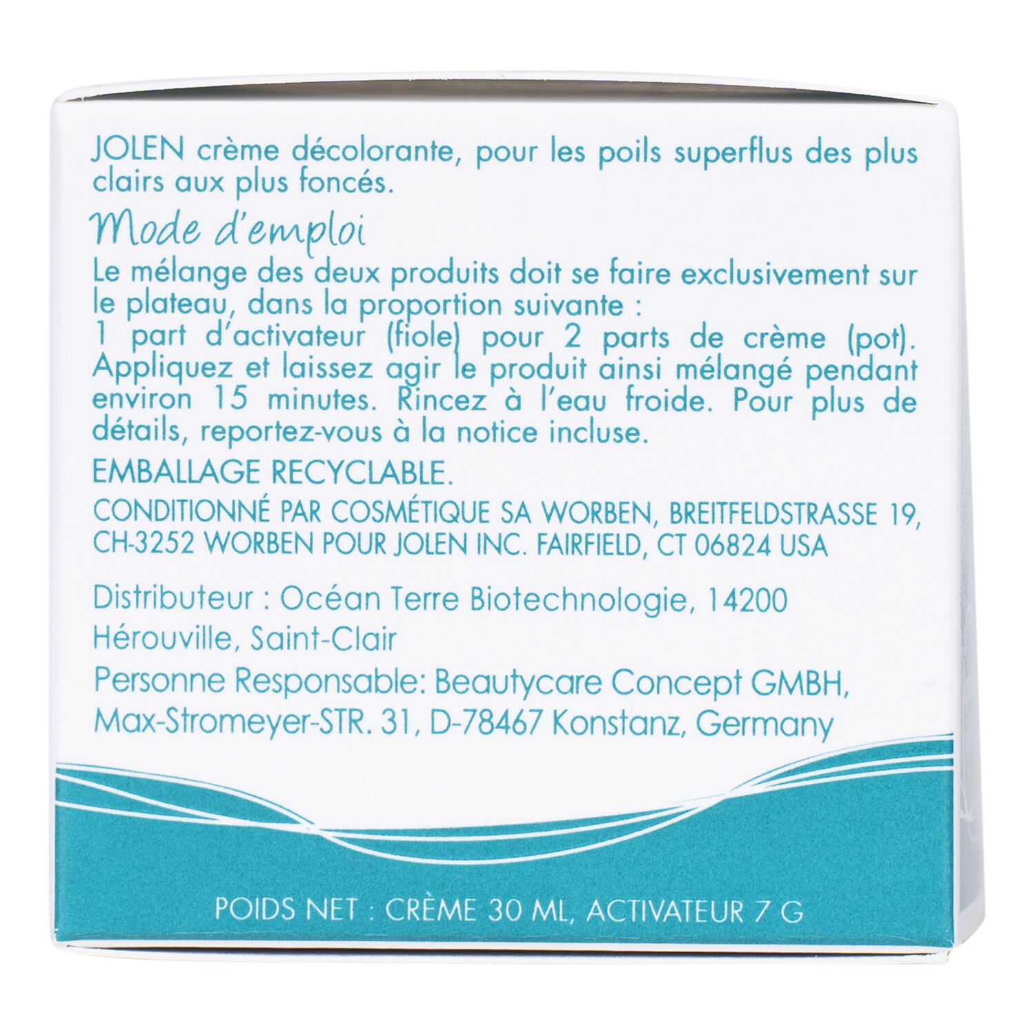 Crème Décolorante - Duvet et Poils Superflus 30ml