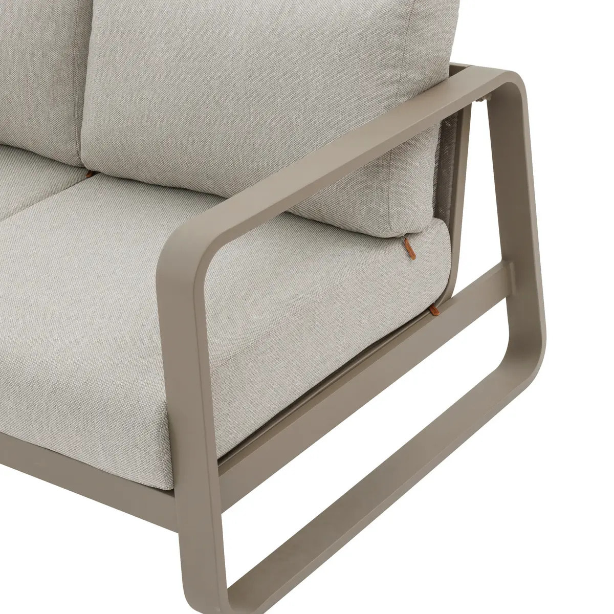 Canapé de jardin "Domilly" café 2 places en aluminium et oléfine