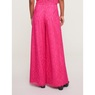 Motivi - Pantalón modelo palazzo en encaje - Fuchsia