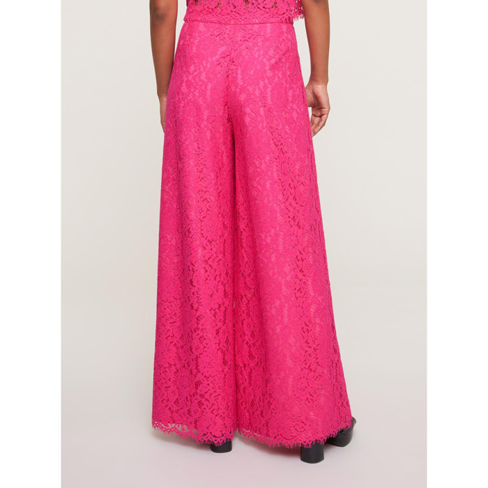 Motivi - Pantalón modelo palazzo en encaje - Fuchsia