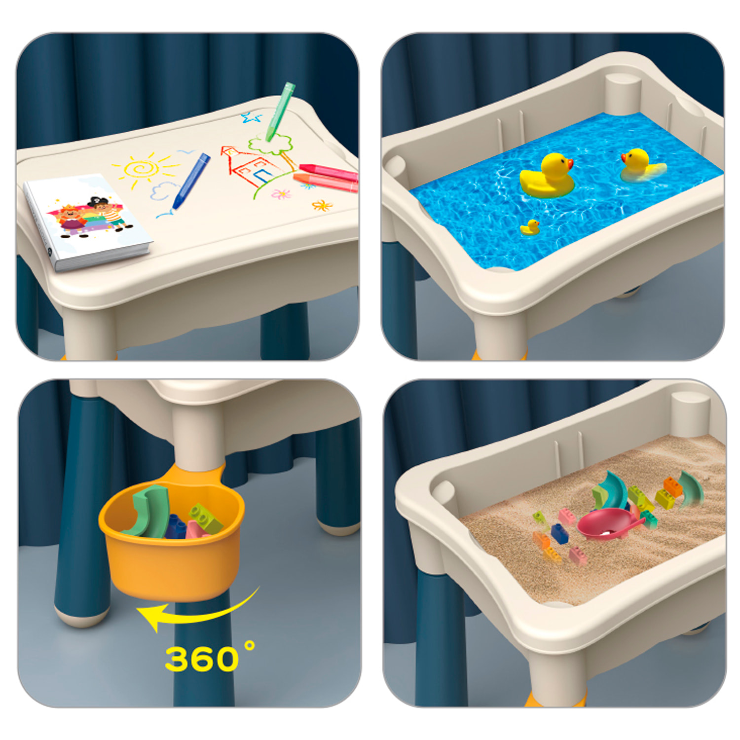 Tavolo Educativo con Blocchi da Costruzione. 209 pezzi.