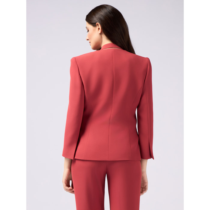 Oltre - Chaqueta estructurada con flor decorativa - Rojo