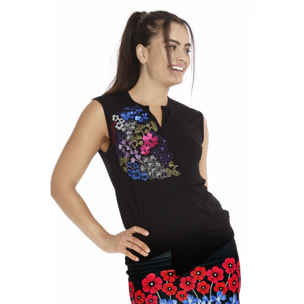 Mamatayoe Top Santolina Para Mujer, Negro