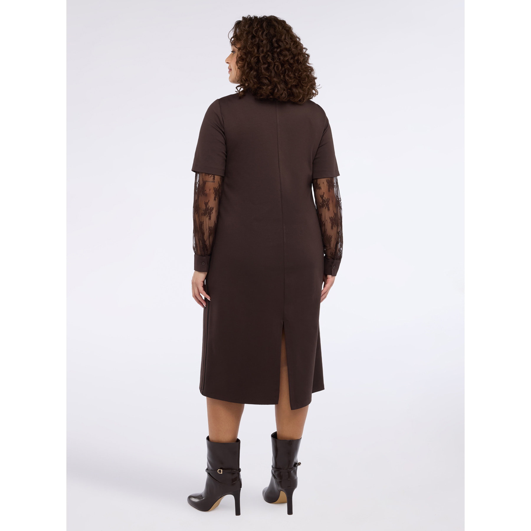 Fiorella Rubino - Vestido largo en Punto Milano - Marrón