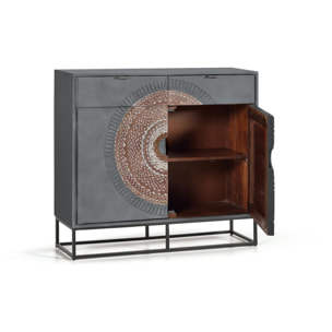 Cómoda de Madera de Mango 100 Cm Estilo Étnico Contemporáneo Industrial