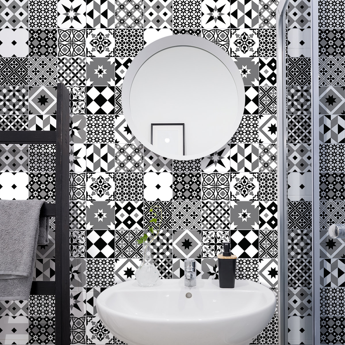 Stickers muraux - Sticker Mural Carrelage adhésif Cuisine Salle de Bain - 30 STICKERS CARRELAGES AZULEJOS MICAELNIA