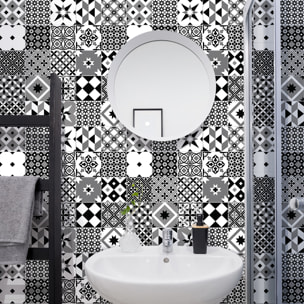 Stickers muraux - Sticker Mural Carrelage adhésif Cuisine Salle de Bain - 30 STICKERS CARRELAGES AZULEJOS MICAELNIA