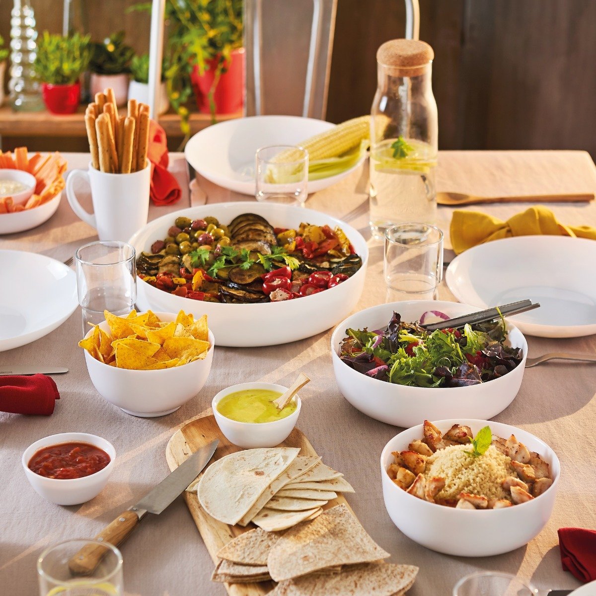 Lot de 4 plats de cuisson ronds en Opale culinaire (2x18cm et 2x22cm) Smart Cuisine Diwali - Luminarc