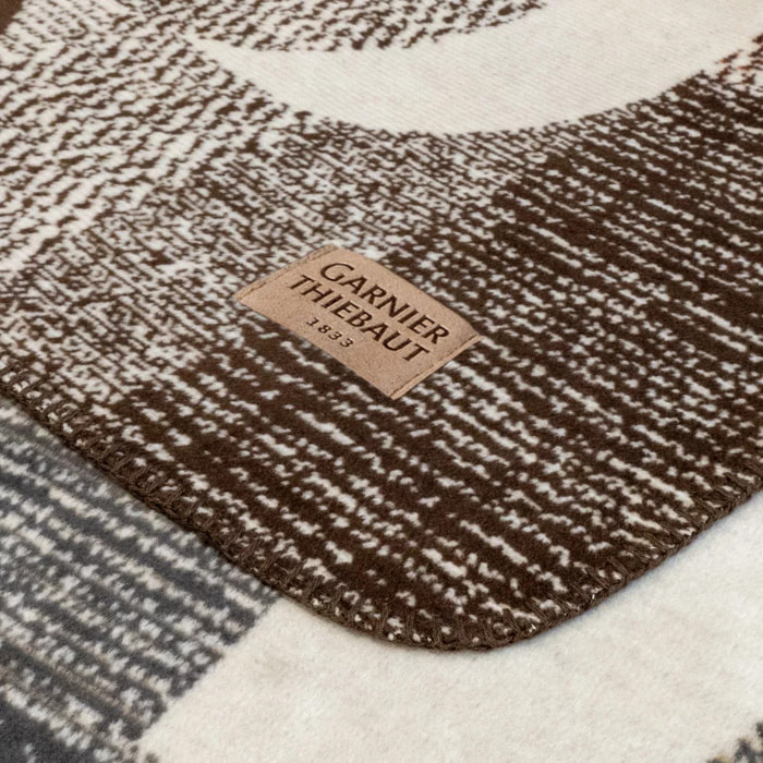 Plaid coton mélangé 415 g/m² motif jacquard gris orange Textures argile