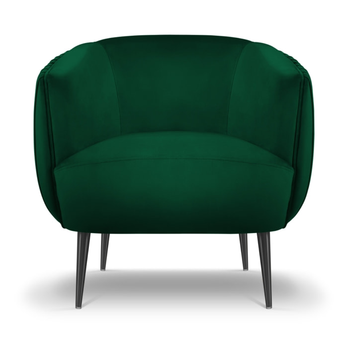 Fauteuil "Cyrille" en velours vert bouteille