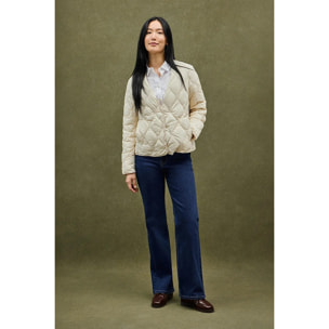 Chaqueta ultraligera Paloma color crema con logo Polo Club