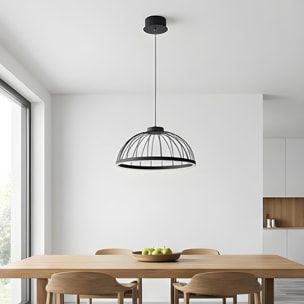 Forlight Colgante Cercle LED 24W Blanco Neutro - 4000K Negro para Interior de Techo en Comedor, Salón, Cocina