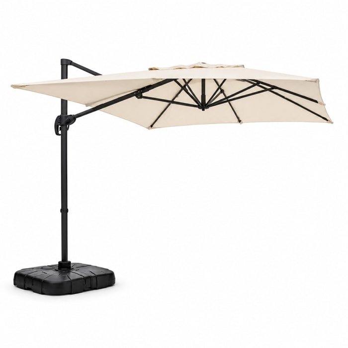 Parasol rectangulaire 2x3m déporté rotatif écru OTA
