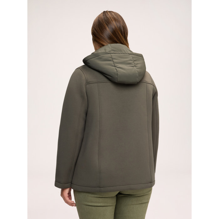Fiorella Rubino - Giacca doppiopetto con davantino rimovibile - Verde militare