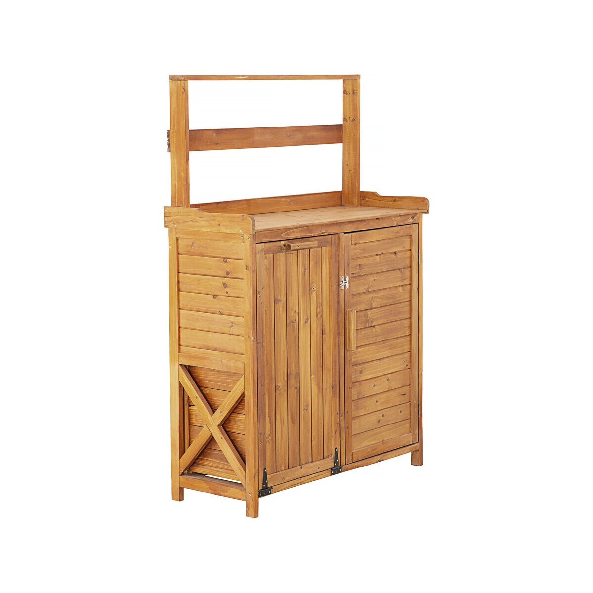 Armoire de jardin en bois avec poubelle intégrée "Lou" - Marron