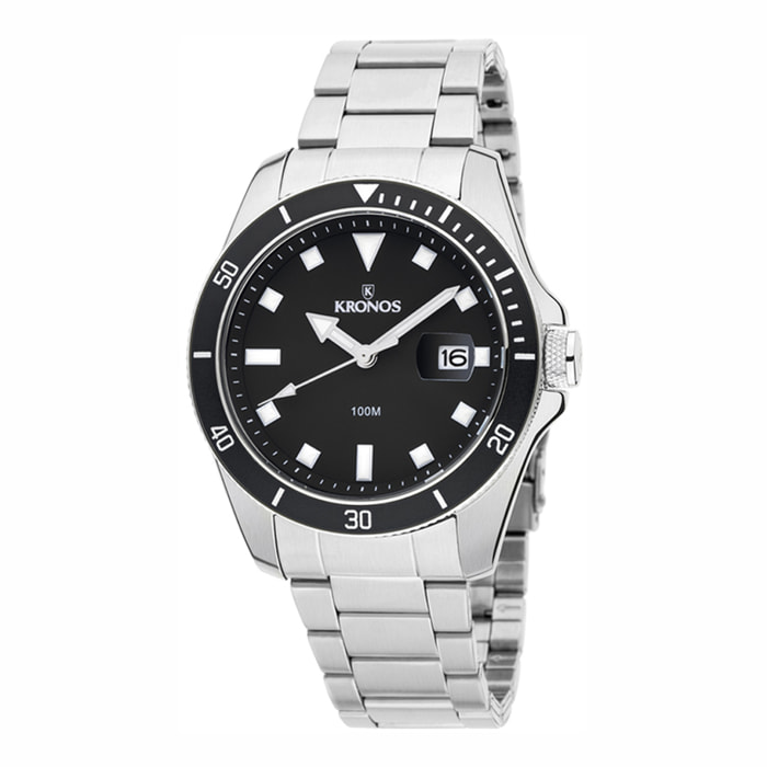 Reloj Kronos K015.8.55.19 Hombre Analogico Cuarzo con Correa de Acero inoxidable