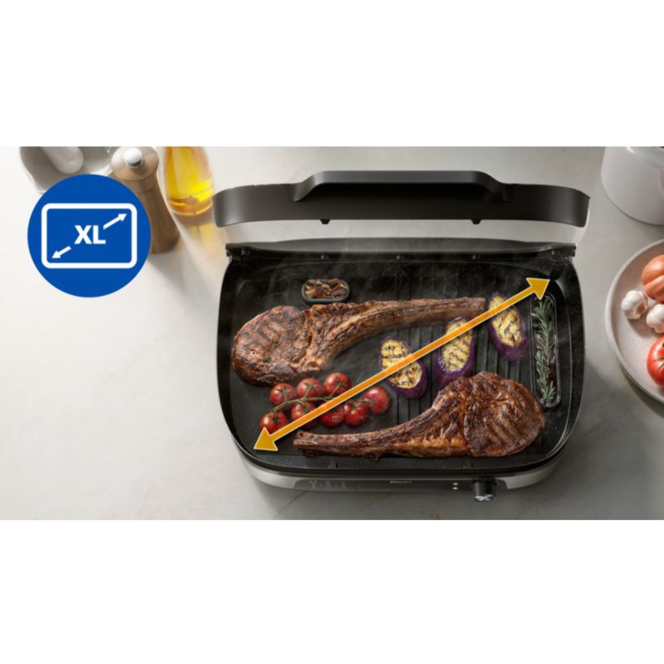 Plancha électrique PHILIPS Avec couvercle verre HD9261/90