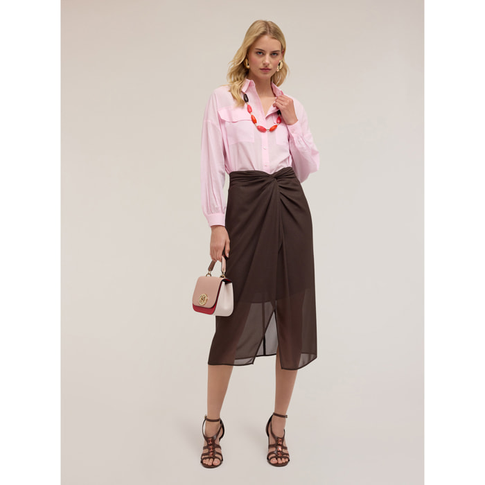 Motivi - Camisa oversize con bolsillos - Rosa