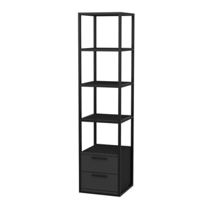 Librería, 100% tablero de aglomerado rechapado en melamina, color negro_x000D_
antracita