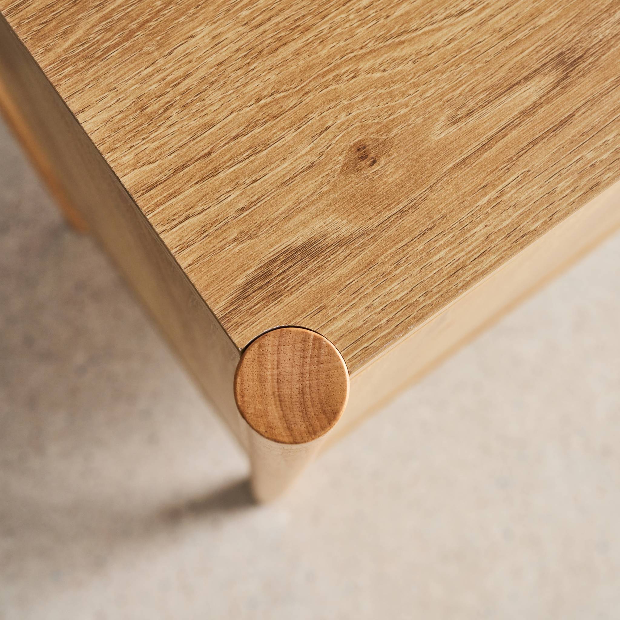 Buffet décor bois 2 portes naturel - 80 x 42 x 78.5 cm - Harmony