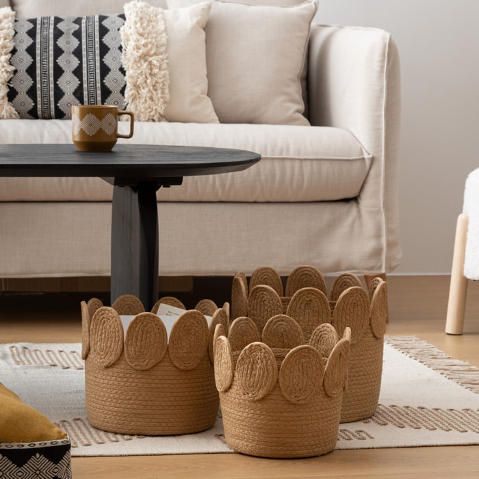 Lot de 3 paniers ronds Inuit dreams L22/26/29cm