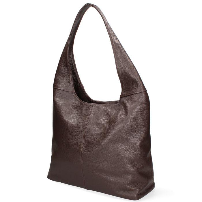 Borsa a spalla da donna In Vera pelle Made in Italy 39x55x13 cm