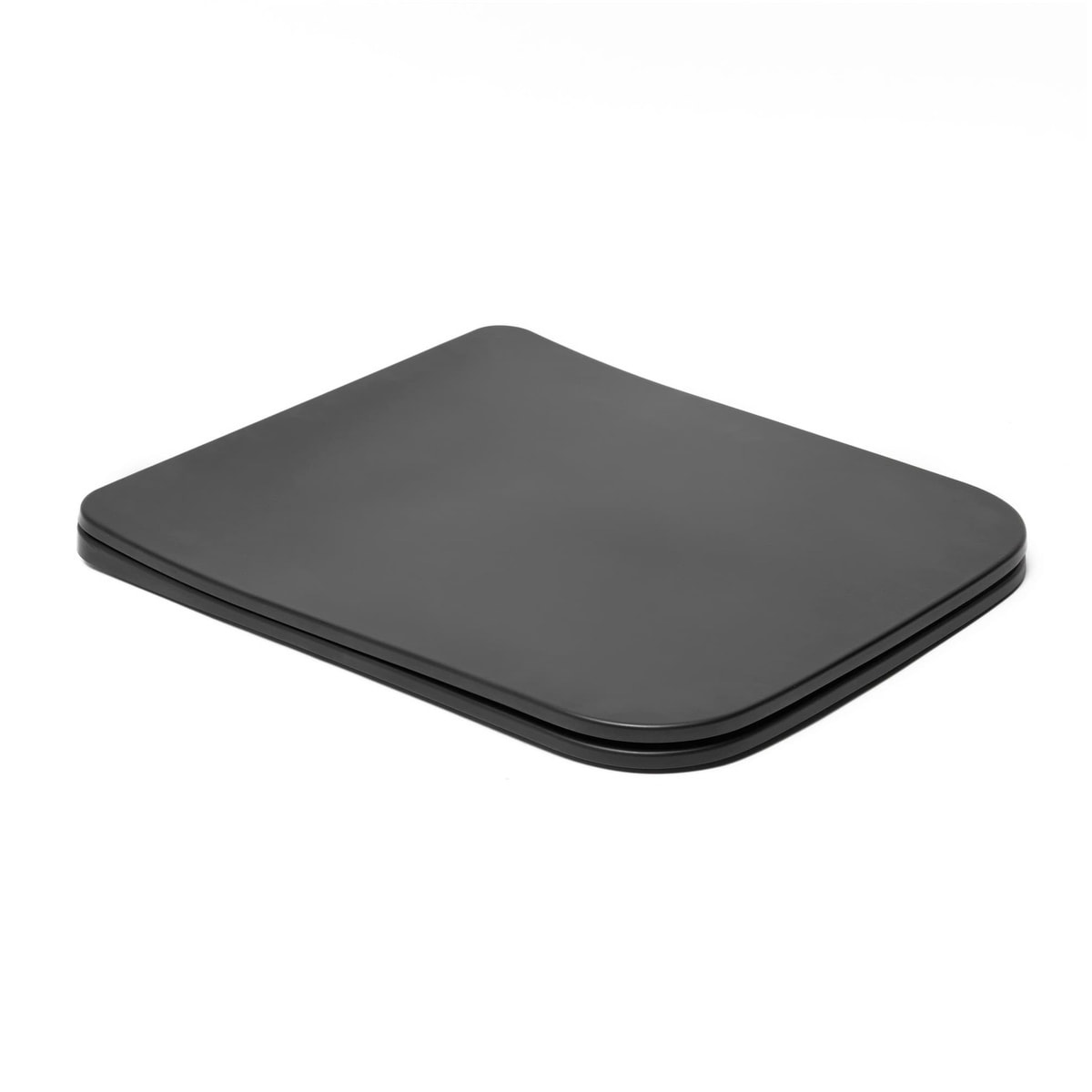 Infinitio Abattant de WC rectangulaire, Avec frein de chute, Noir (SATINFP12BKM)