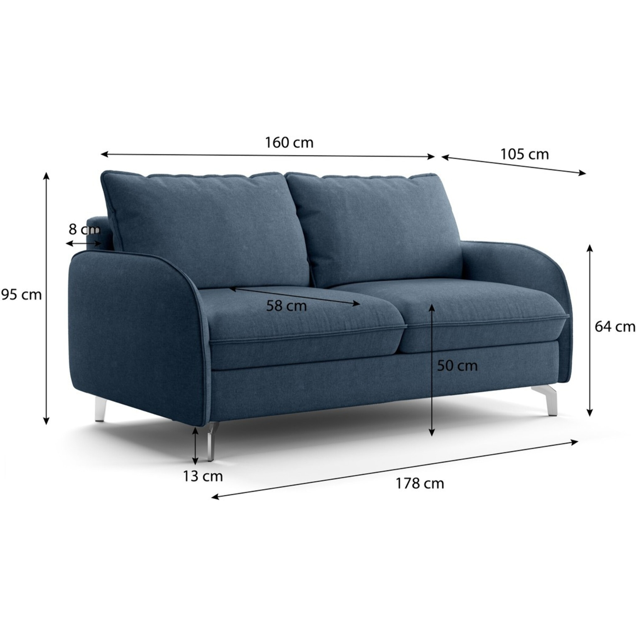 Canapé droit convertible 3 places en tissu chenille - ouverture express - NOVOLI