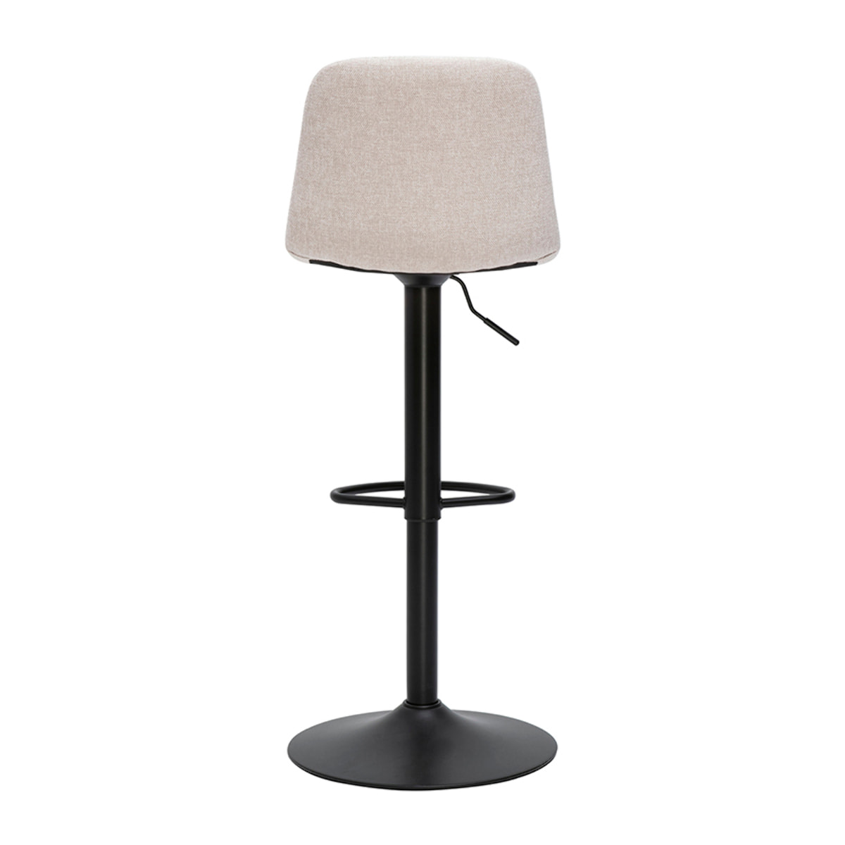 Tabourets de bar réglables pivotants 360° en tissu effet velours texturé beige et métal (lot de 2) SAURY