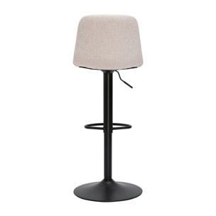 Tabourets de bar réglables pivotants 360° en tissu effet velours texturé beige et métal (lot de 2) SAURY