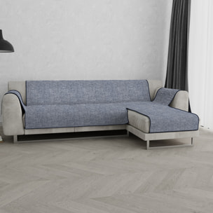 COPRIDIVANO PENISOLA DESTRA COMFORT, Antiscivolo, Cotone+Microfibra+Fibre Varie, Made in Italy - BLU SCURO